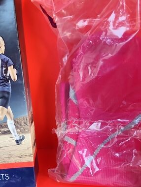 Bright Pink Athletic Socks - Reflective Stripe